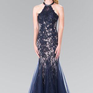 Halter Neck Sequined Mermaid Dress GSGL2243